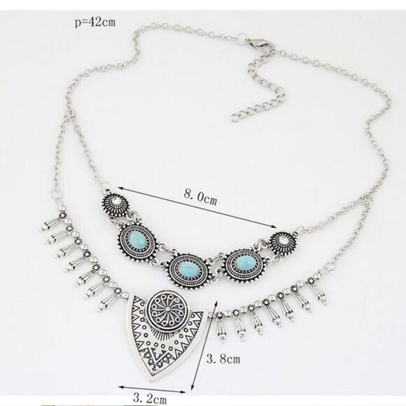 Bohemian Gypsy Tribal Silver Head Turning Necklace - Picture 7 of 8